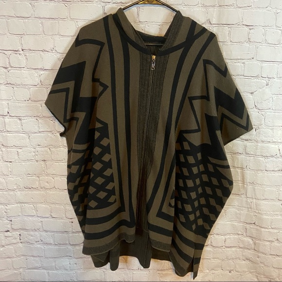 W118 by Walter Baker Sweaters - W118 by Walter Baker Reza Intarsia-knit Poncho